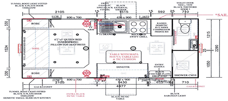 Gemstone 16'6 Caravan Plan